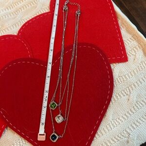 Elegant Silver Necklace with Multicolor Gemstones